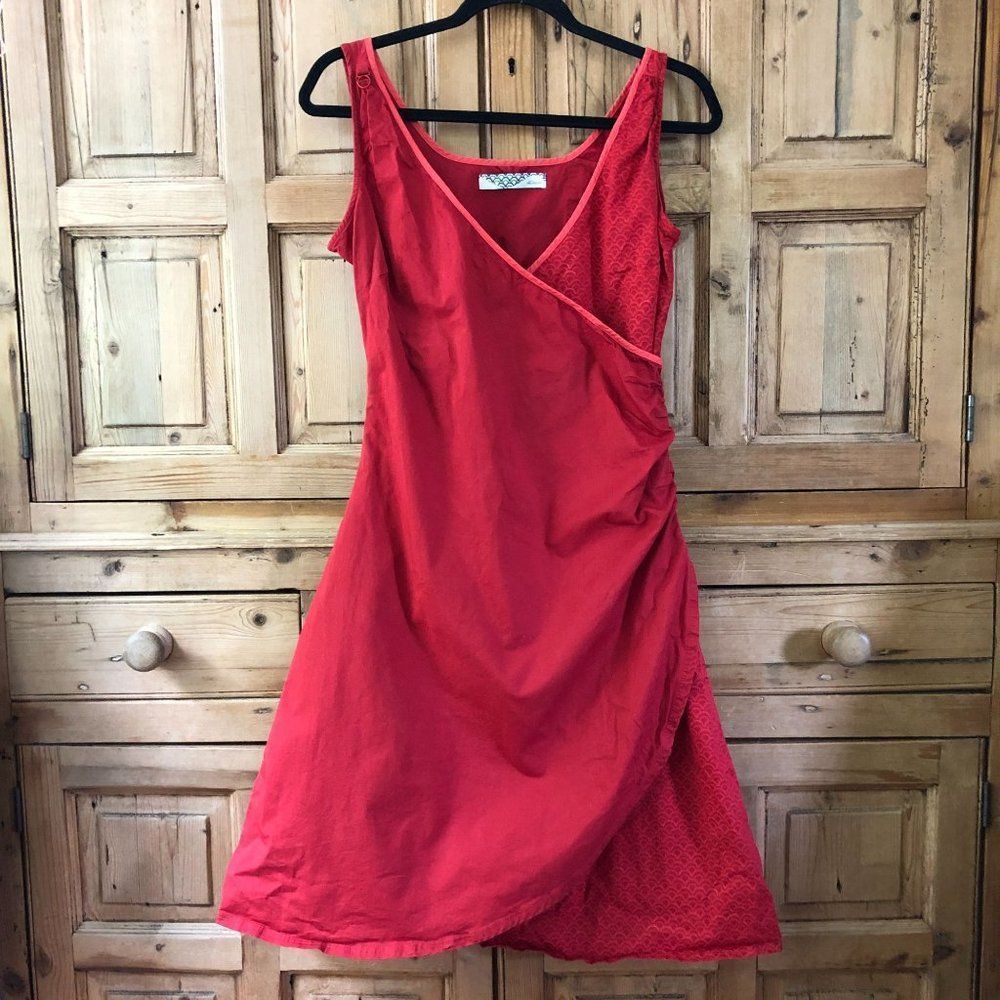 SkunkFunk 3 / M Red Faux Wrap Dress